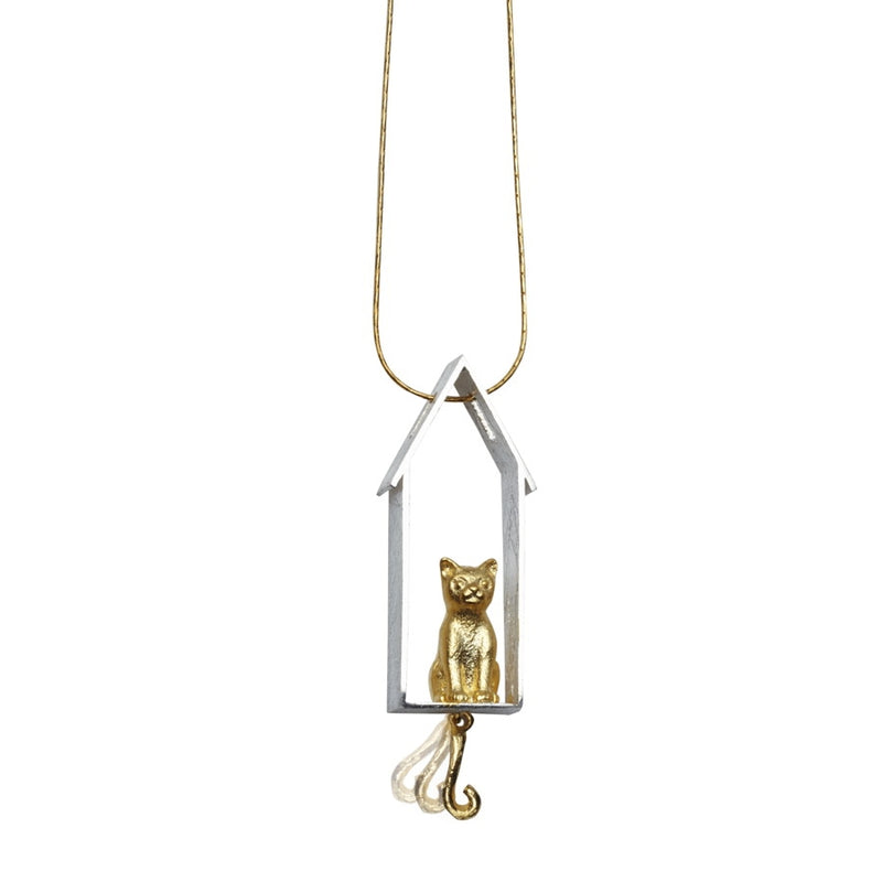 Cat at Home Sterling Silver Pendant