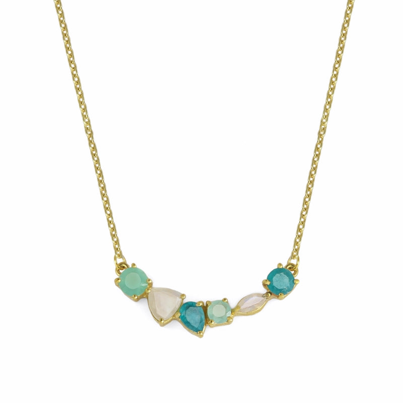 Trixie Moonstone, Apatite & Chalcedony Pendant Necklet