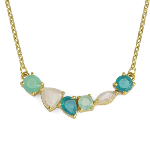 Trixie Moonstone, Apatite & Chalcedony Pendant Necklet