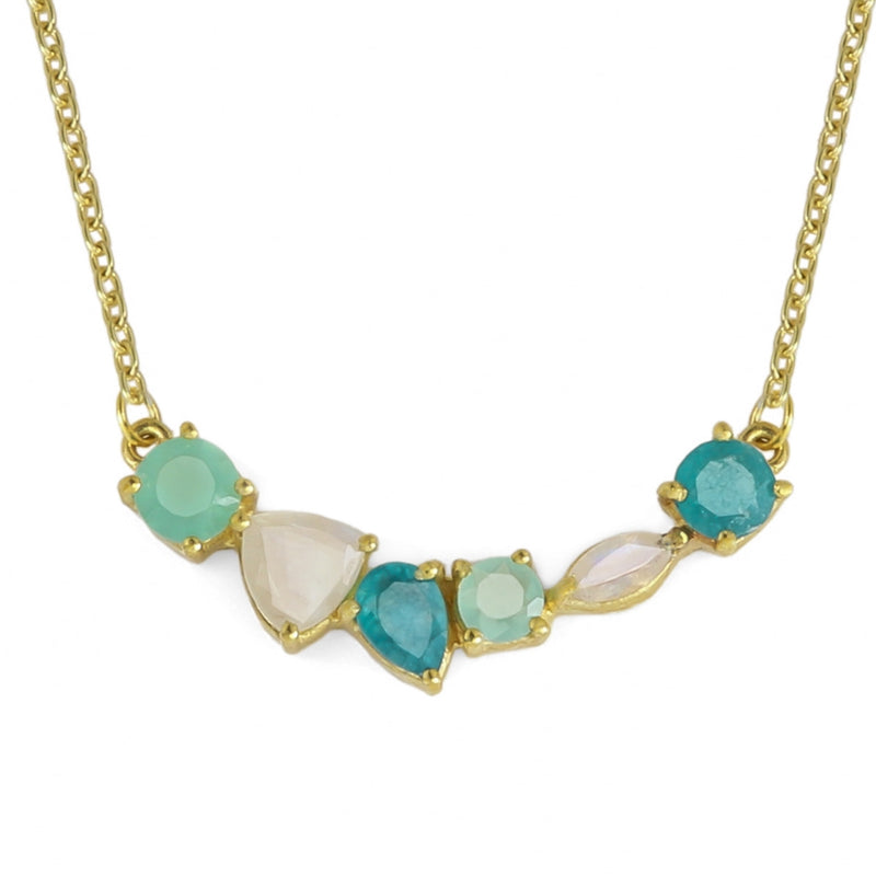 Trixie Moonstone, Apatite & Chalcedony Pendant Necklet
