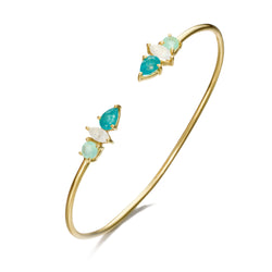 Trixie Moonstone, Apatite & Chalcedony Bangle