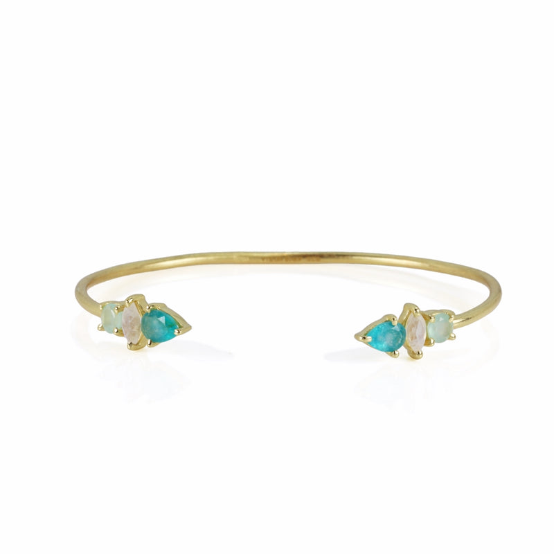 Trixie Moonstone, Apatite & Chalcedony Bangle