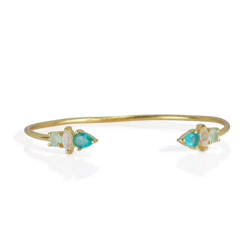 Trixie Moonstone, Apatite & Chalcedony Bangle
