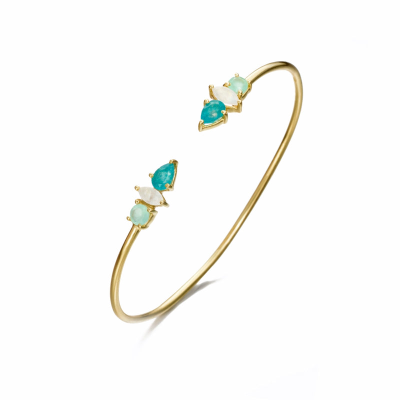 Trixie Moonstone, Apatite & Chalcedony Bangle