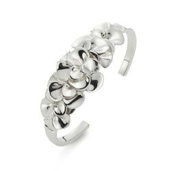 Gardenia Sterling Silver Torc Bangle