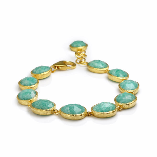 Pasha Amazonite Gilded Silver Bracelet