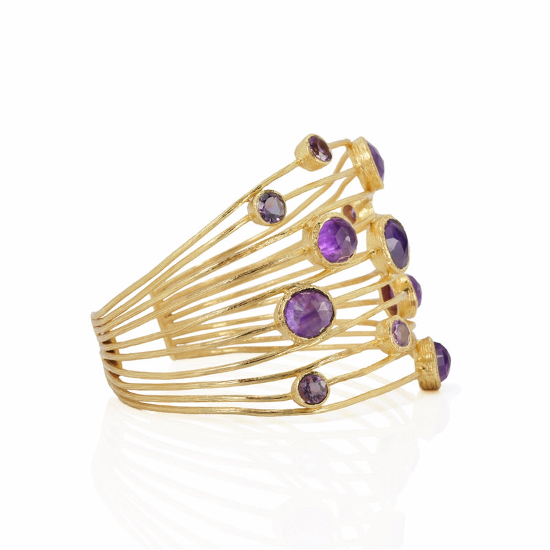 Pasha Amethyst Gilded Sterling Silver Cuff