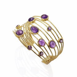 Pasha Amethyst Gilded Sterling Silver Cuff