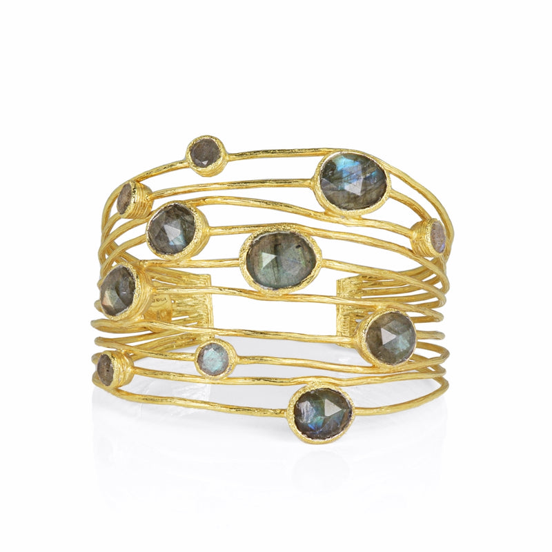 Pasha Labradorite Gilded Silver Cuff