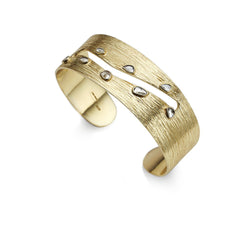 Ormonde Gilded Silver & Diamond Cuff Bangle
