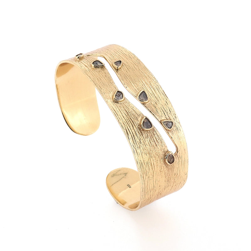 Ormonde Gilded Silver & Diamond Cuff Bangle
