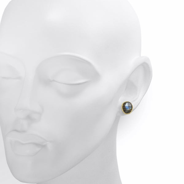 Pasha Labradorite Gilded Silver Stud Earrings