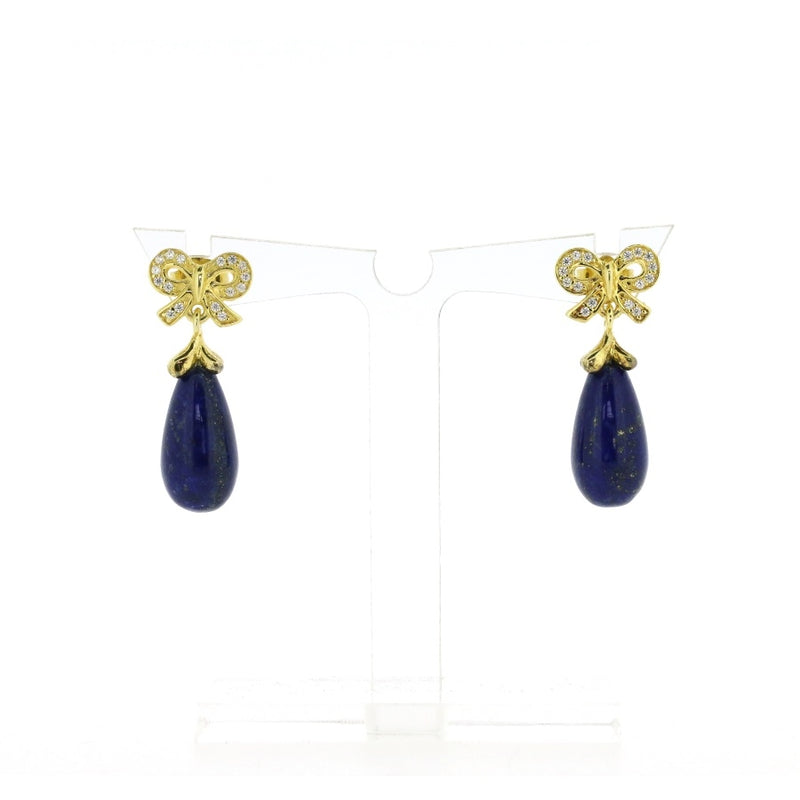 Bella Lapis Lazuli & CZ Bow Earrings