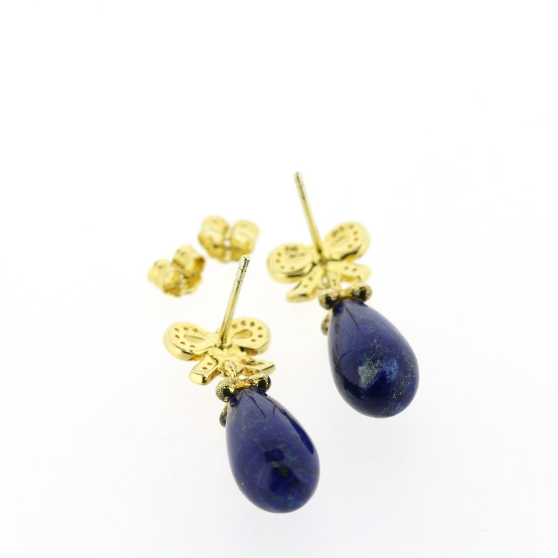 Bella Lapis Lazuli & CZ Bow Earrings