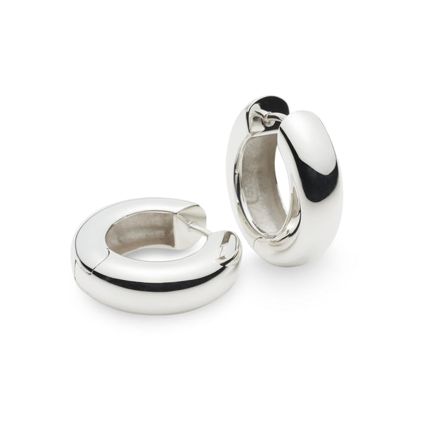 Silver Orinoco Hinged Hoop Earrings
