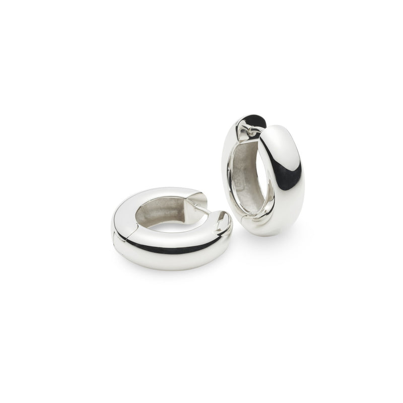 Silver Orinoco Hinged Hoop Earrings