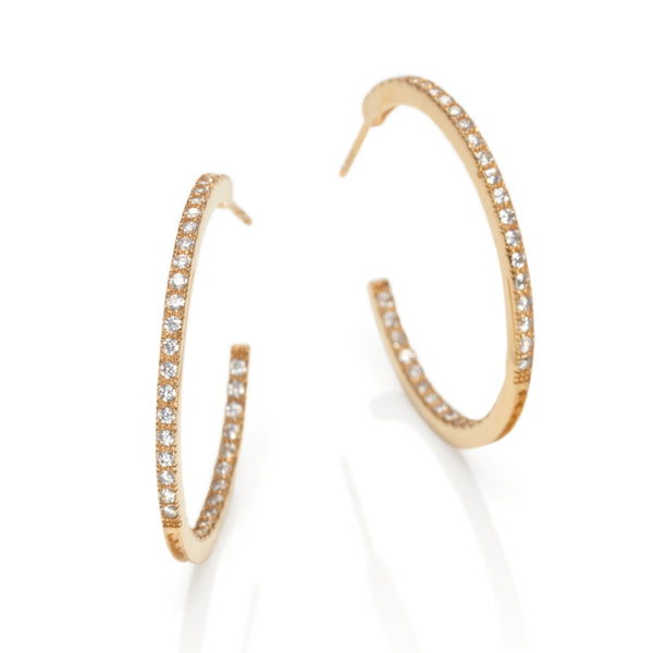 Carousel Gilded Silver & CZ Hoop Earrings
