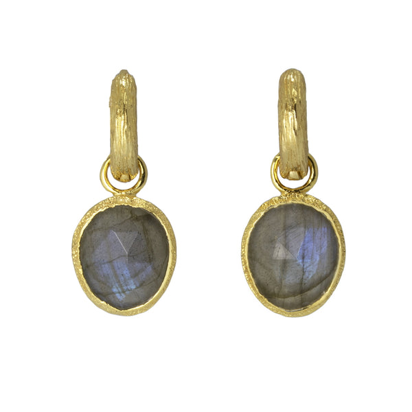 Pasha Labradorite Gilded Silver Hoop Earrings