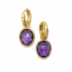 Pasha Amethyst Gilded Silver Hoop Earrings