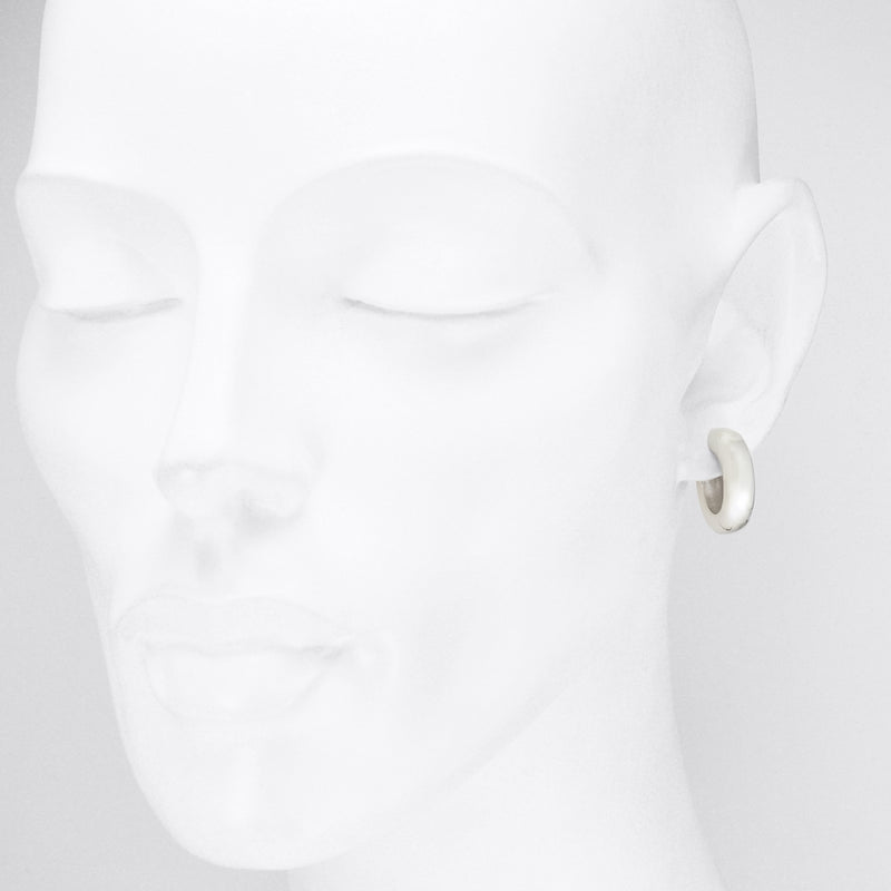 Silver Orinoco Hinged Hoop Earrings