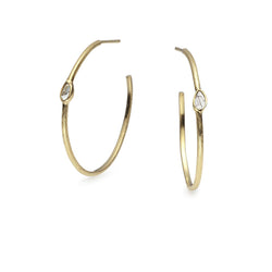 Ormonde Gilded Silver & Diamond Hoop Earrings
