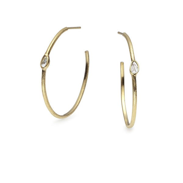 Ormonde Gilded Silver & Diamond Hoop Earrings
