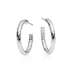 Santorini Silver Hoop Earrings