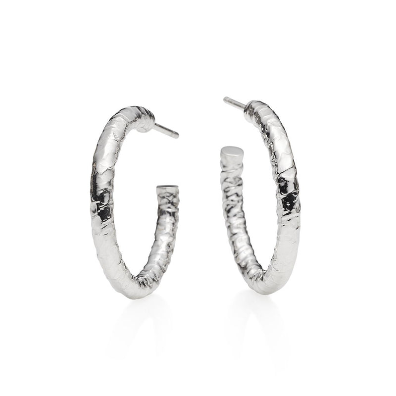 Santorini Silver Hoop Earrings