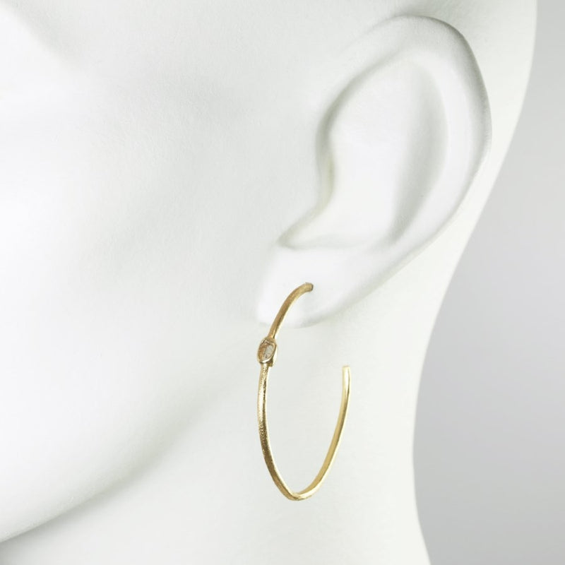 Ormonde Gilded Silver & Diamond Hoop Earrings