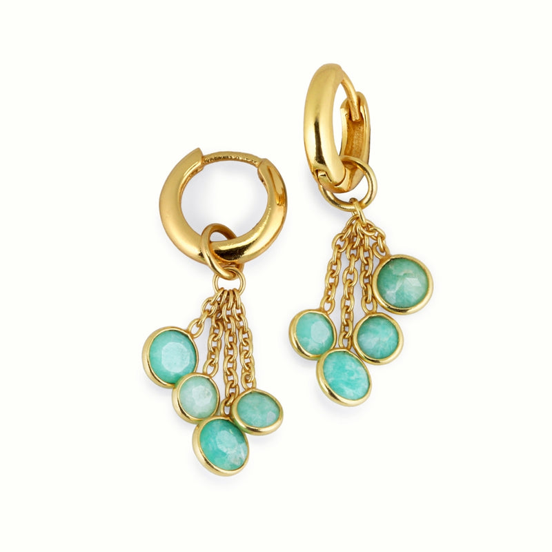 Bobbi Amazonite & Gilded Sterling Silver Earrings