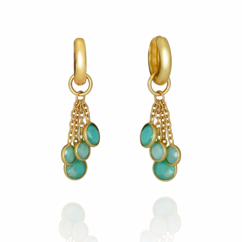 Bobbi Amazonite & Gilded Sterling Silver Earrings