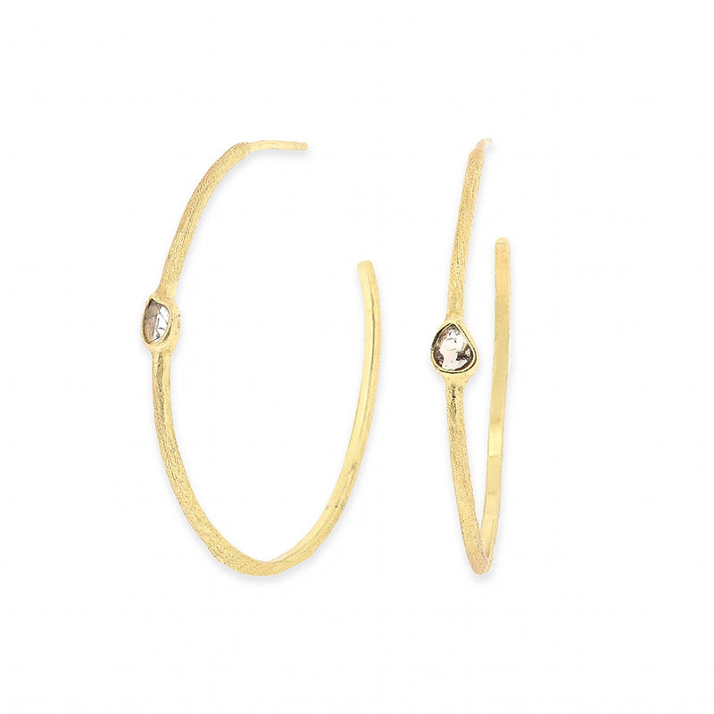 Ormonde Gilded Silver & Diamond Hoop Earrings