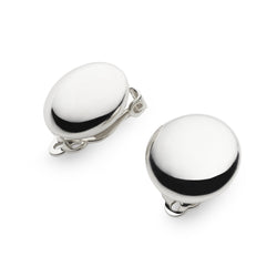 Cushbie Sterling Silver Dome Clip on Earrings