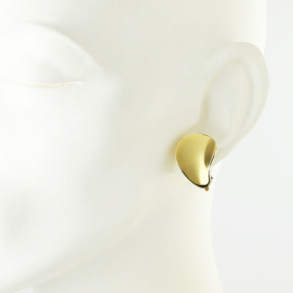 Golden Petal Clip on Earrings