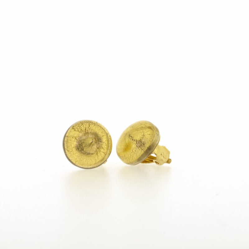 Golden Murano Glass Clip on Earrings 20mm