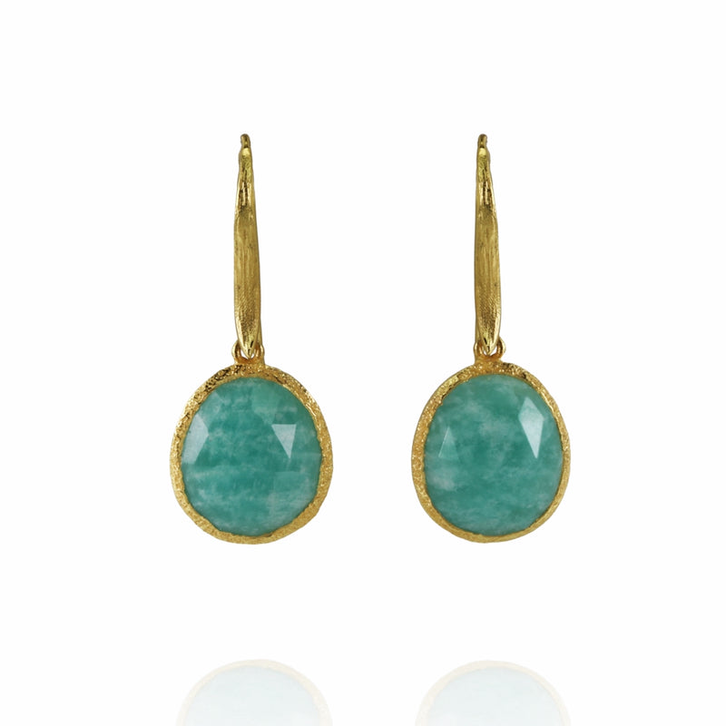 Pasha Amazonite Gilded Silver Earrings