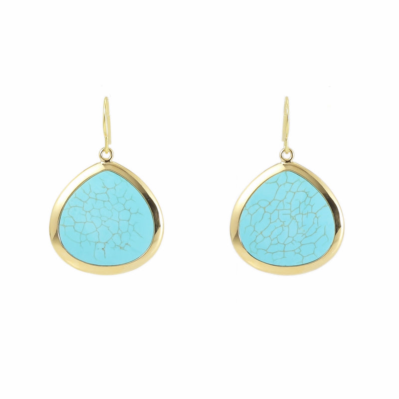 Azira Gilded Sterling Silver Howlite Earrings