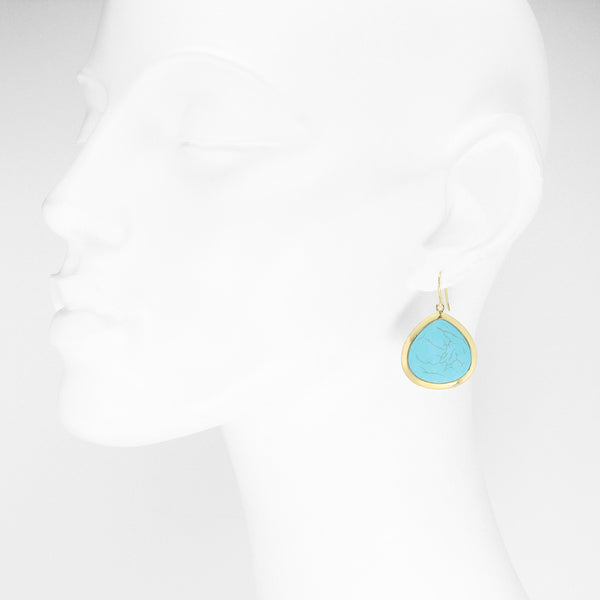 Azira Gilded Sterling Silver Howlite Earrings