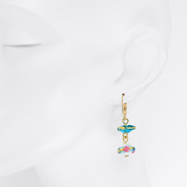 Delphina - Murano Glass Rose Earrings
