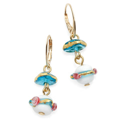 Delphina - Murano Glass Rose Earrings