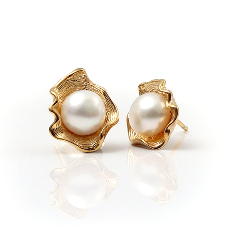 Venus Gilded Silver & Pearl Earrings