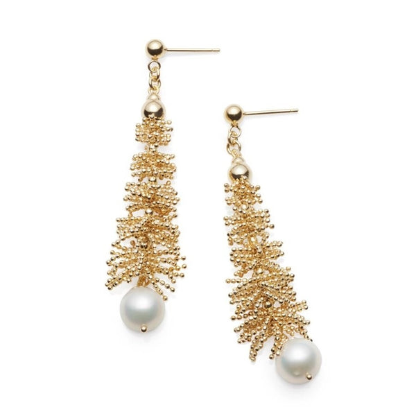 Waterfall Gilded Silver & Pearl Earrings