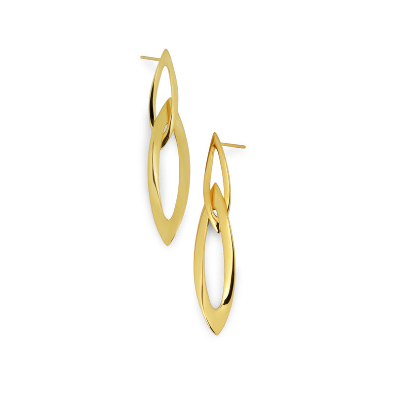 Ravelle Gilded Sterling Silver Long Earrings