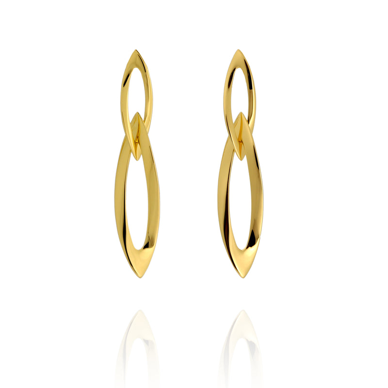 Ravelle Gilded Sterling Silver Long Earrings