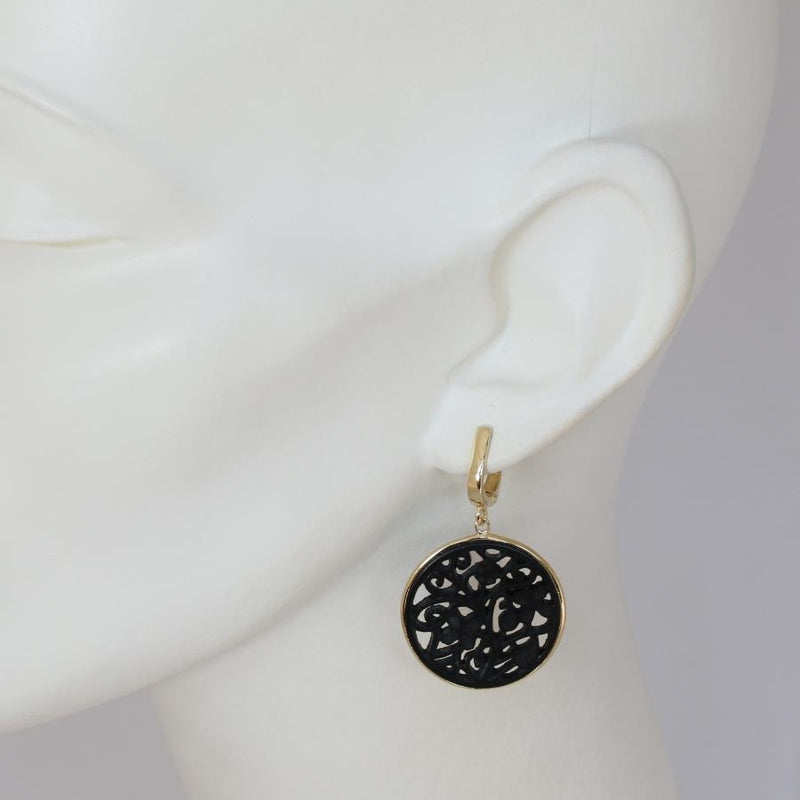 Alhambra Black Agate Earrings