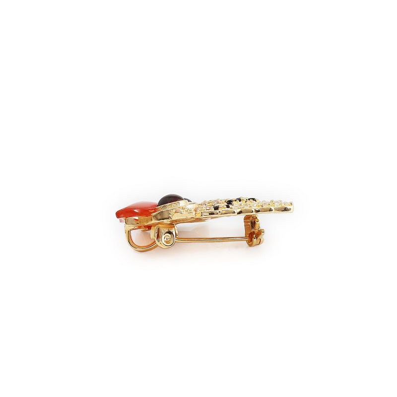 Hermes Owl Sterling Silver & Gemstone Brooch
