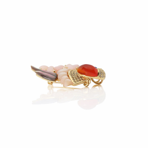 Rio Parrot Sterling Silver Gemstone Brooch CLEARANCE save £24