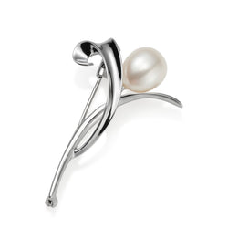 Lily Sterling Silver & Pearl Brooch