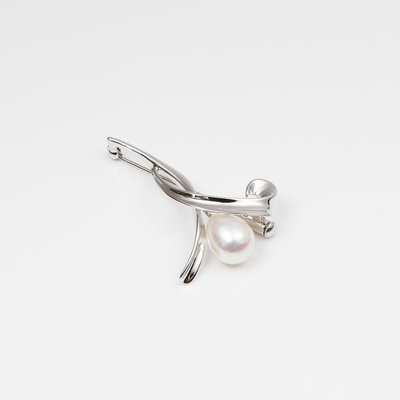 Lily Sterling Silver & Pearl Brooch