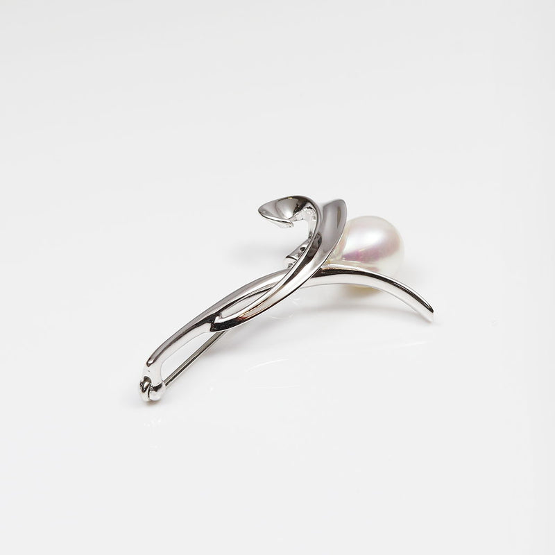 Lily Sterling Silver & Pearl Brooch